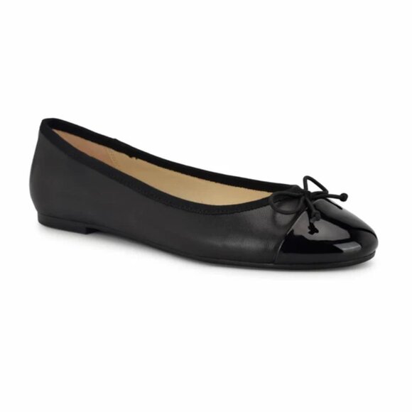Nine West Black "JOLEE" cap-toe ballerina flats, NWOT in original packaging - Picture 1 of 7